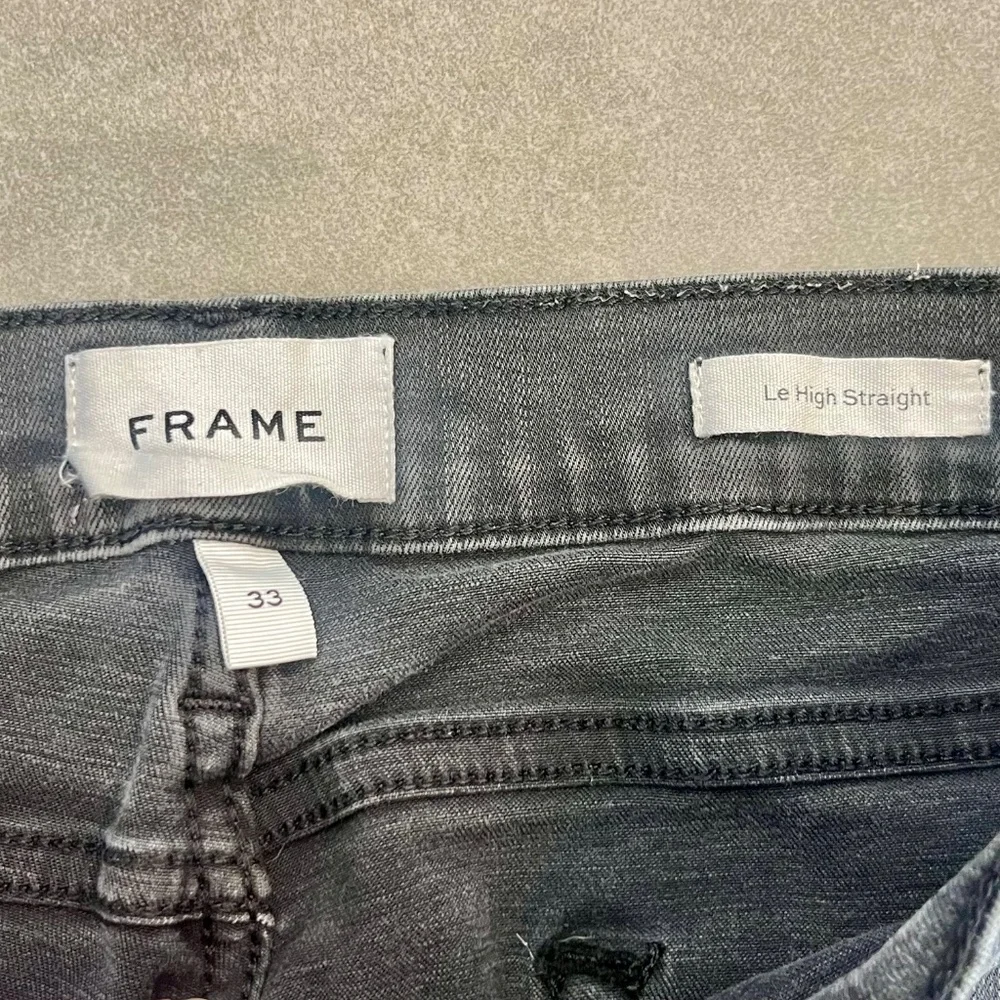 Frame Denim Le High Straight Jeans Black Size 33 - Picture 4 of 7